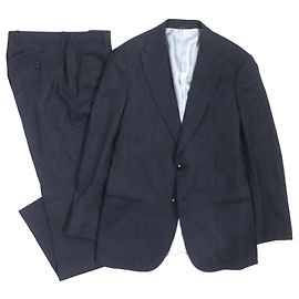 Giorgio Armani Wool Single Suit Navy 48 Navy blue