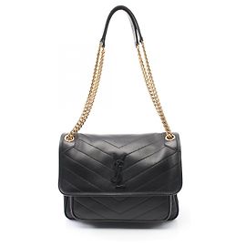 Bolsa de ombro de couro Yves Saint Laurent preta Preto