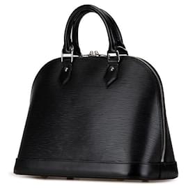 Louis Vuitton-Louis Vuitton Alma PM Leather Handbag Black-Black