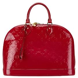 Louis Vuitton-Louis Vuitton Alma GM Patent Leather Handbag-Red