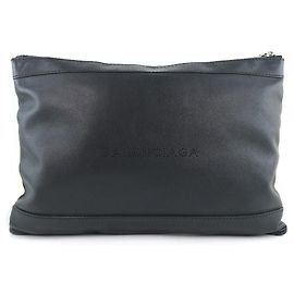 Balenciaga Navy Clip M Clutch Bag Black