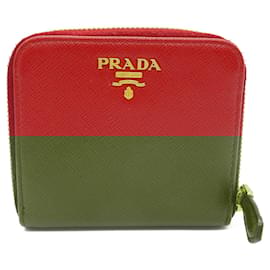 Prada-Prada Saffiano Leather Bifold Wallet-Red