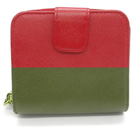 Prada-Prada Saffiano Leather Bifold Wallet-Red