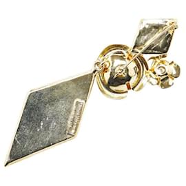 Versace-Versace Gold Multicolor Rhinestone Brooch-Golden