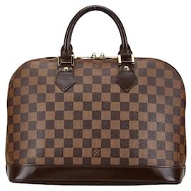 Louis Vuitton-Louis Vuitton Damier Alma Handbag Brown PVC Leather-Brown