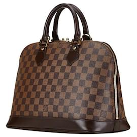Louis Vuitton-Louis Vuitton Damier Alma Handbag Brown PVC Leather-Brown