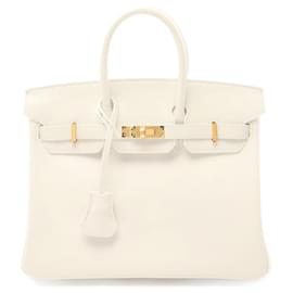 Hermès-Sac à main Hermes Birkin 25 Blanc-Blanc