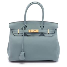 Hermès-Sac à main Hermès Birkin 30 Togo-Bleu