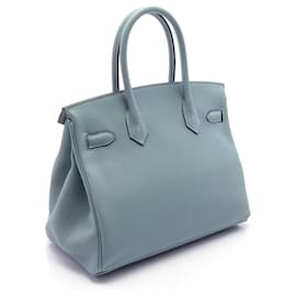 Hermès-Sac à main Hermès Birkin 30 Togo-Bleu