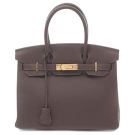 Hermès-Sac à main Hermès Birkin 30 Togo Marron-Marron