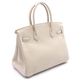 Hermès-Sac à main Hermes Birkin 30 Togo Ivoire-Blanc