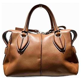 Tod's-Tod's Leather Styling D Bag 2WAY Handbag-Brown