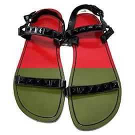 Christian Louboutin-Christian Louboutin Studded Red Sandals Shoes-Other