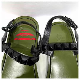 Christian Louboutin-Christian Louboutin Studded Red Sandals Shoes-Other