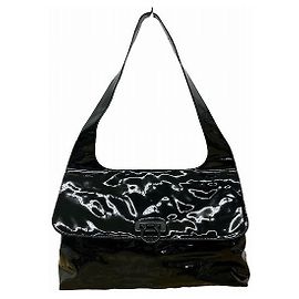 Salvatore Ferragamo Patent Leather Shoulder Bag Black