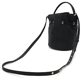 Balenciaga-Balenciaga Wheel XS Nylon Canvas Bucket Bag-Black