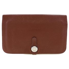 Hermès Hermes Dogon GM Long Wallet Bordeaux Brown