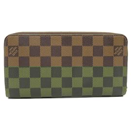 Louis Vuitton-Louis Vuitton Zippy Wallet Damier Brown N60015-Brown
