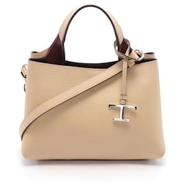 Tod's-Tod's Leather Micro Handbag Beige-Beige
