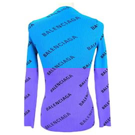 Balenciaga-Balenciaga Knit Sweater Blue 570844-Blue