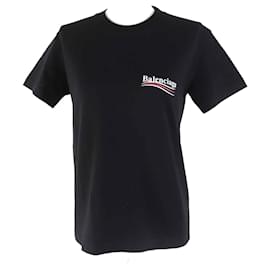 Balenciaga-Balenciaga Cotton Logo T-shirt Black M-Black