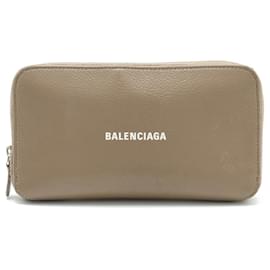 Balenciaga-Balenciaga Leather Continental Wallet 594290-Grey