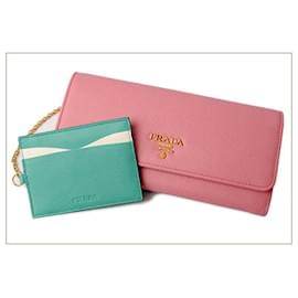 Prada-Prada Saffiano Long Wallet 1MH132-Pink