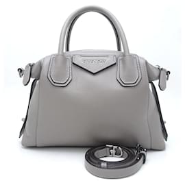 Givenchy-Givenchy Antigona Soft Small 2Way Leather Tote-Grey