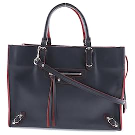 Balenciaga-Balenciaga Paper A6 Handbag Black/Red-Black