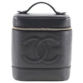 Chanel Vanity Caviar Skin Handbag Black