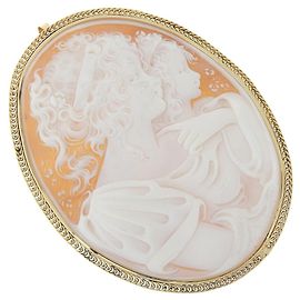 Autre Marque Cameebrosche aus K18 Gelbgold Golden