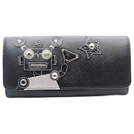 Prada-Prada Saffiano Wallet 1MH123 Black-Black