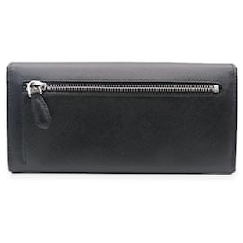 Prada-Prada Saffiano Wallet 1MH123 Black-Black