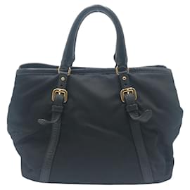 Prada-Prada Nylon Leather Tessuto 2WAY Bag-Black