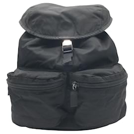 Prada-Prada Nylon Tessuto Logo Backpack-Black