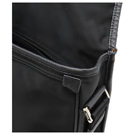 Bolso de hombro de nylon jacquard con logo de Prada Negro