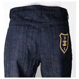 Chanel Denim Pants Cotton Indigo Blue