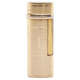Briquet logo YSL Yves Saint Laurent Doré