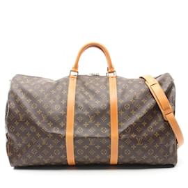 Louis Vuitton-Louis Vuitton Monogram Keepall Bandouliere 60 Boston Bag M41412-Brown