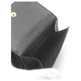 Prada-Prada Saffiano Leather Tri-Fold Wallet Black-Black