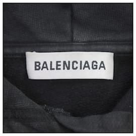 Balenciaga-Balenciaga Cotton BB Logo Oversized Pullover Hoodie XS-Black