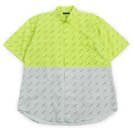 Balenciaga-Balenciaga Logo Short Sleeve Shirt Yellow-Yellow