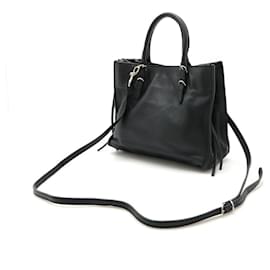 Balenciaga-Balenciaga Mini Paper Leather Handbag Black-Black