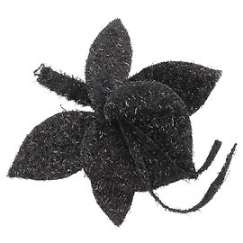 Armani Wool Polyester Flower Brooch Black