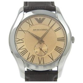 Relógio de quartzo em aço inoxidável e couro Armani AR1704 Bronze