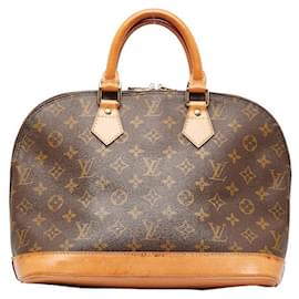 Louis Vuitton-Louis Vuitton Monogram Alma Handbag Brown PVC Leather-Brown