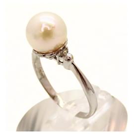 Autre Marque-K14WG Pearl Diamond Ring 11-Other