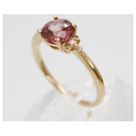 Autre Marque-K18PG Zircon Ring 10-Golden