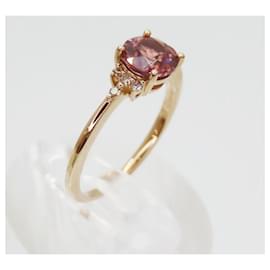 Autre Marque-K18PG Zircon Ring 10-Golden