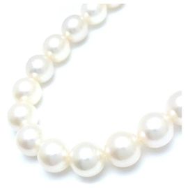 Colar de pérolas Mikimoto K14WG Ouro branco Branco
